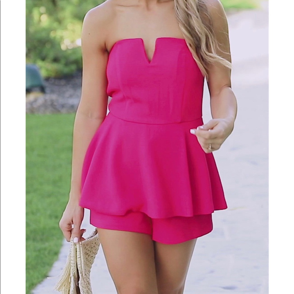 Judith March Bright Pink Romper, size S